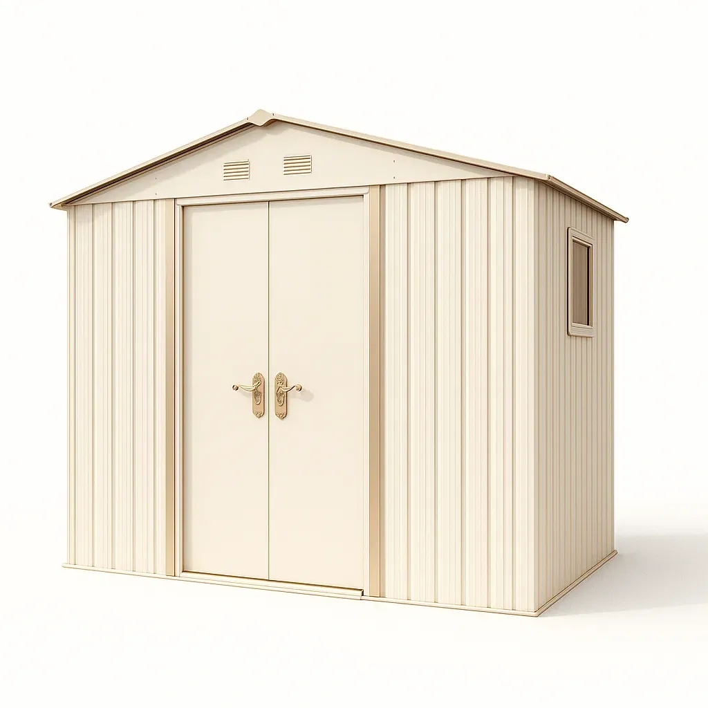 Abri de jardin en acier galvanisé crème 213×191×202 cm