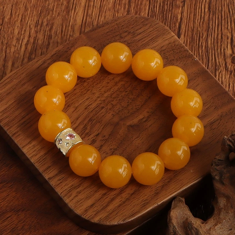 New Chinese-style natural red and yellow agate bead bracelet