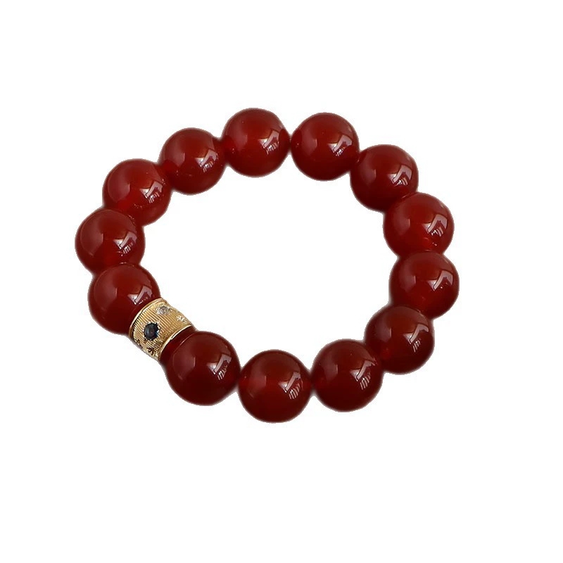 New Chinese-style natural red and yellow agate bead bracelet