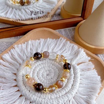 Natural gold foil, adhesive flower, milk tea, moonlight, black gold, ultra white, Ace crystal bracelet