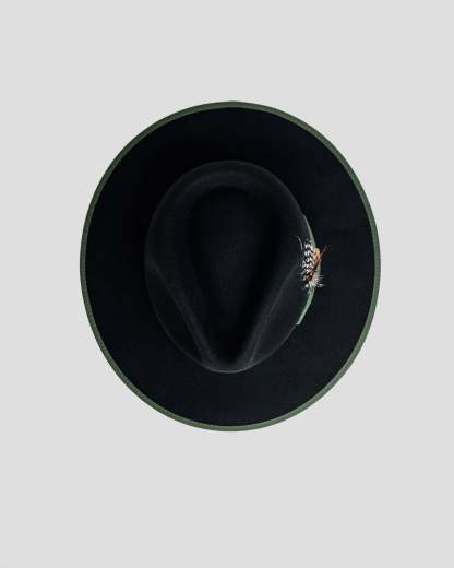Ferguson Fedora Hat - Black + Green