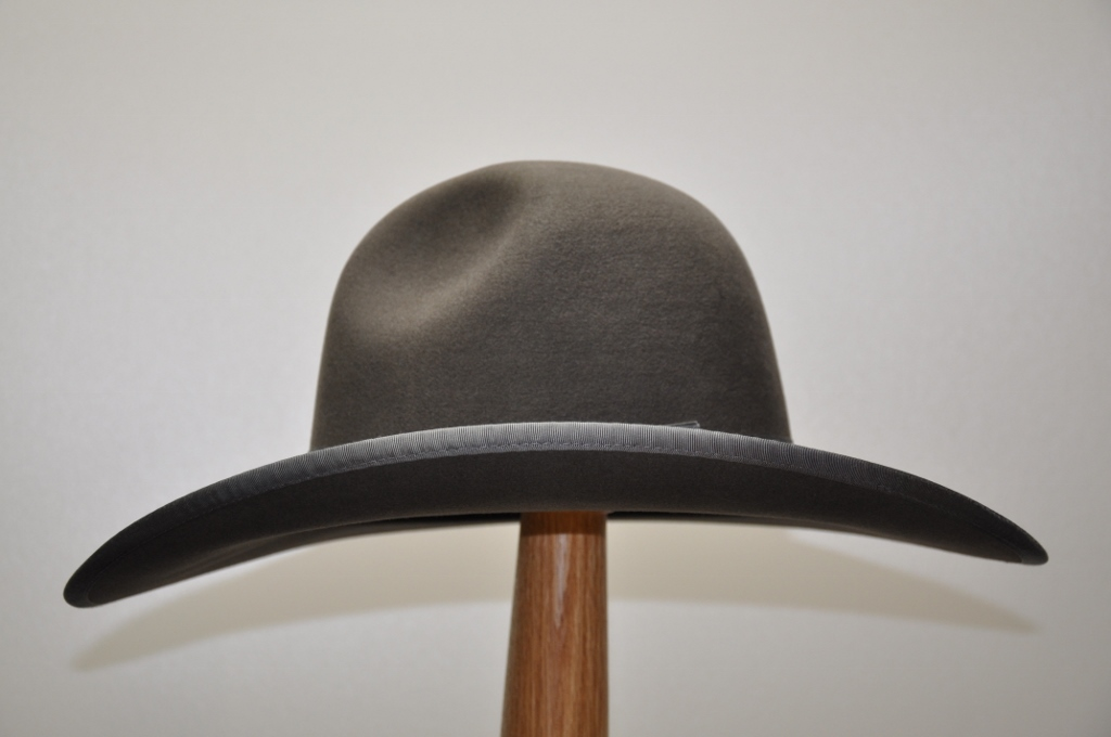 Dark gray high-density wool felt wide-brim hat