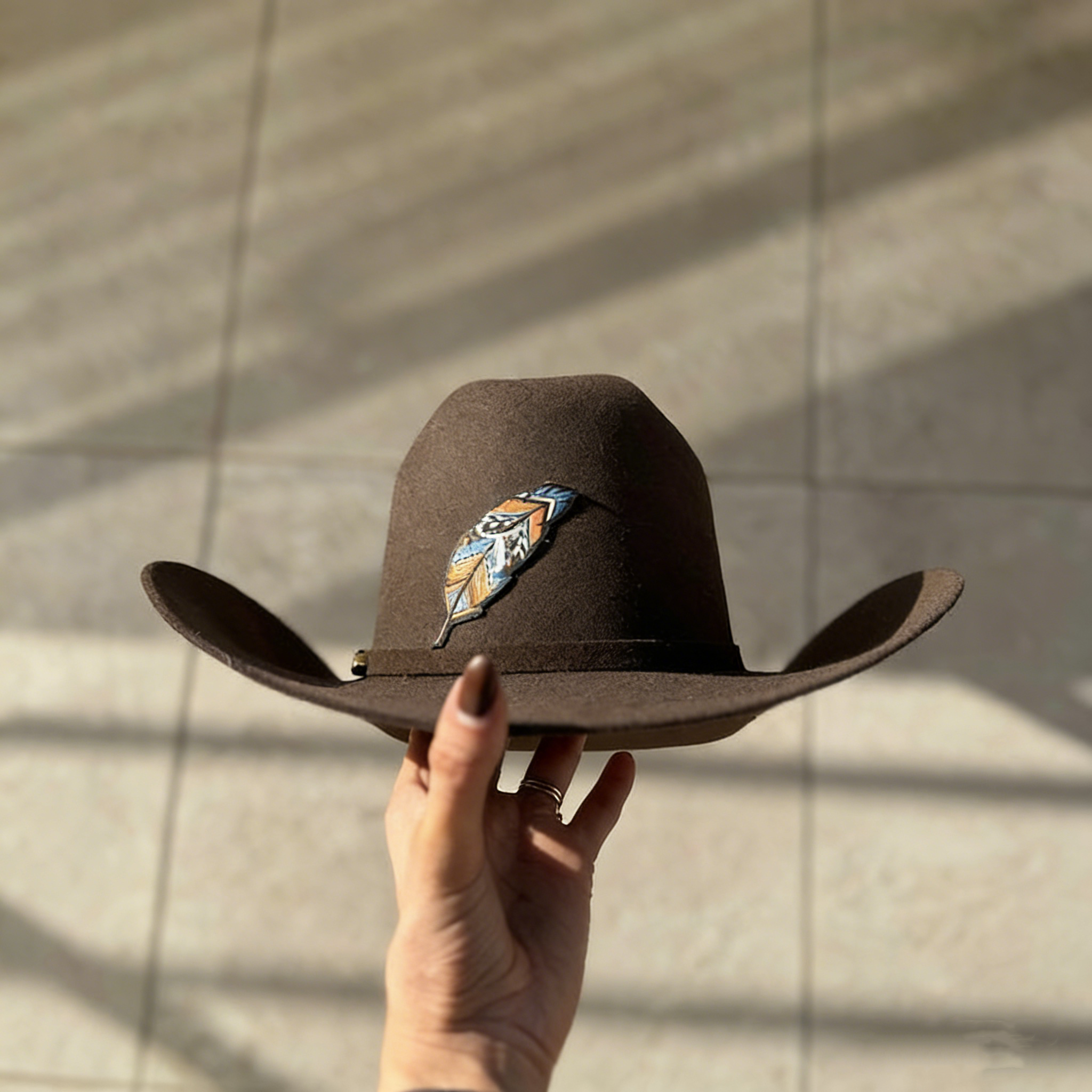 Vintage Dark Brown Wool Western Cowboy