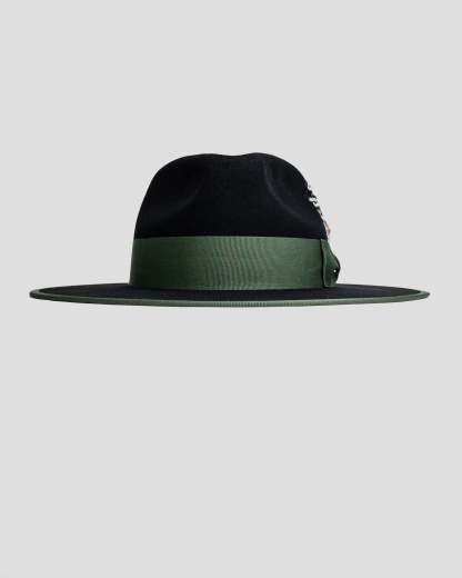 Ferguson Fedora Hat - Black + Green