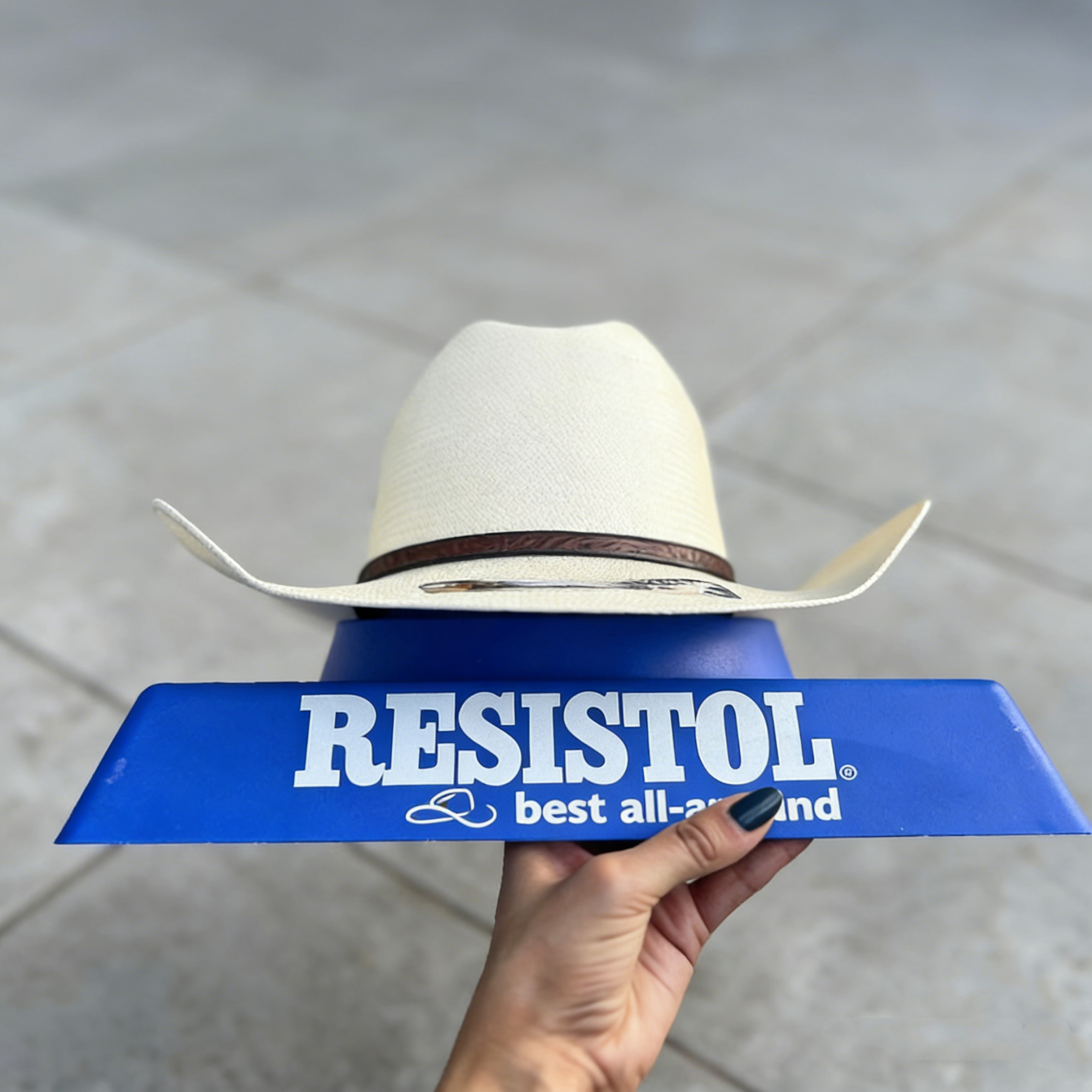 Cream straw cowboy hat