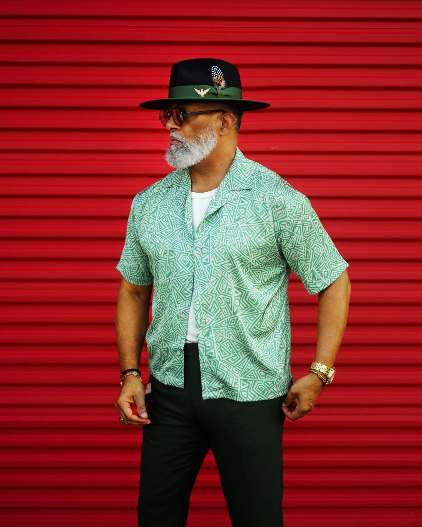 Ferguson Fedora Hat - Black + Green