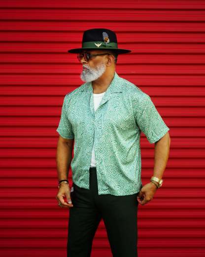 Ferguson Fedora Hat - Black + Green