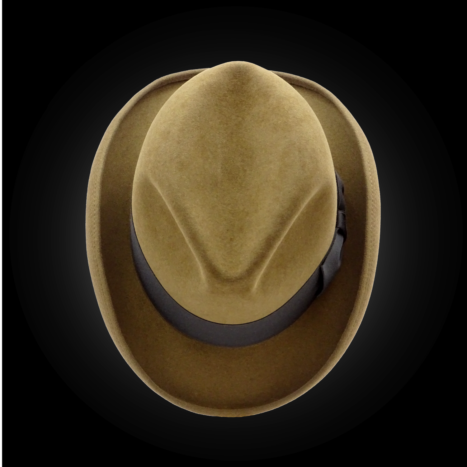 Vintage Textured Khaki Wool Fedora
