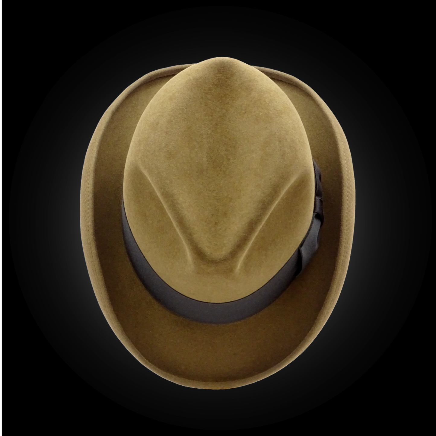 Vintage Textured Khaki Wool Fedora