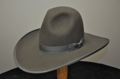 Dark gray high-density wool felt wide-brim hat