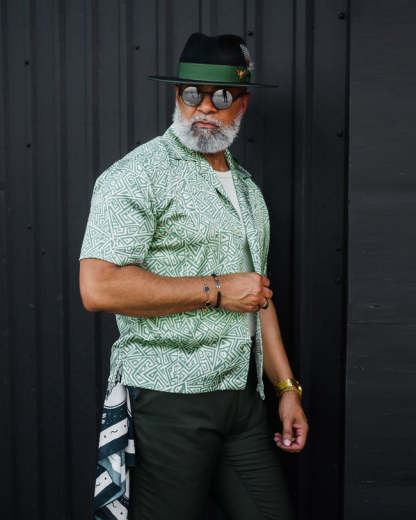 Ferguson Fedora Hat - Black + Green