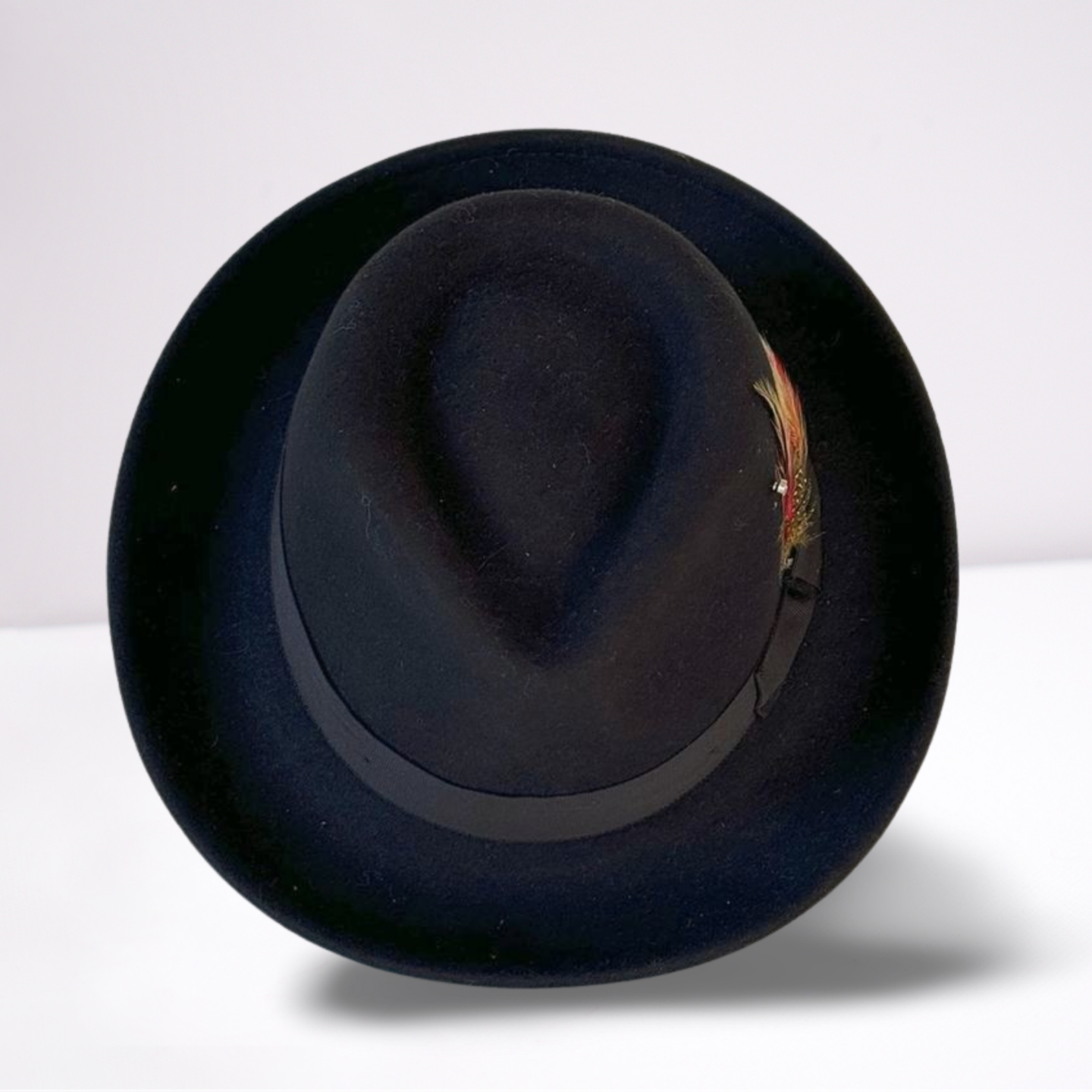 Black Ribbon Band Fedora Mens Hat