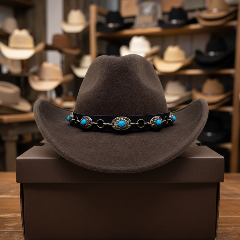Turquoise Western Cowboy Hat
