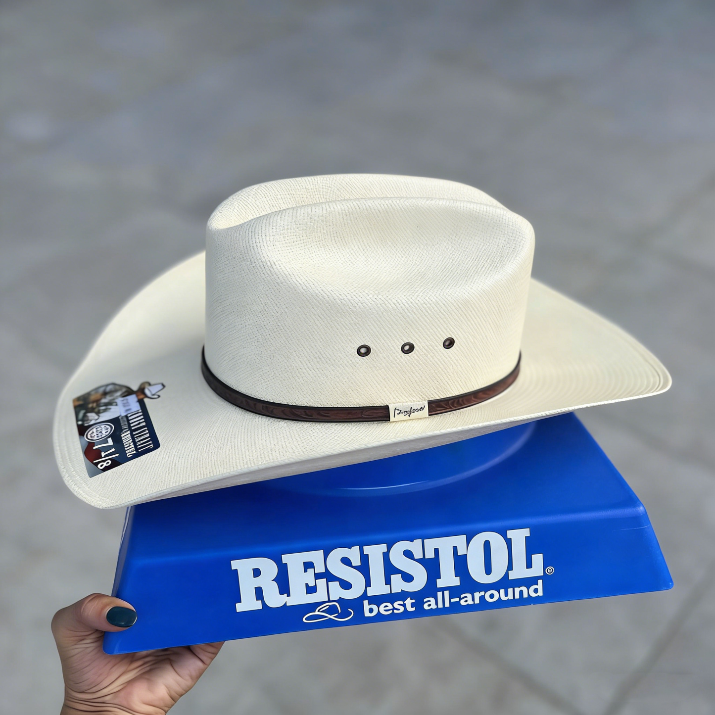 Cream straw cowboy hat