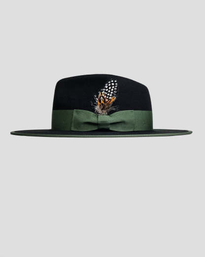 Ferguson Fedora Hat - Black + Green