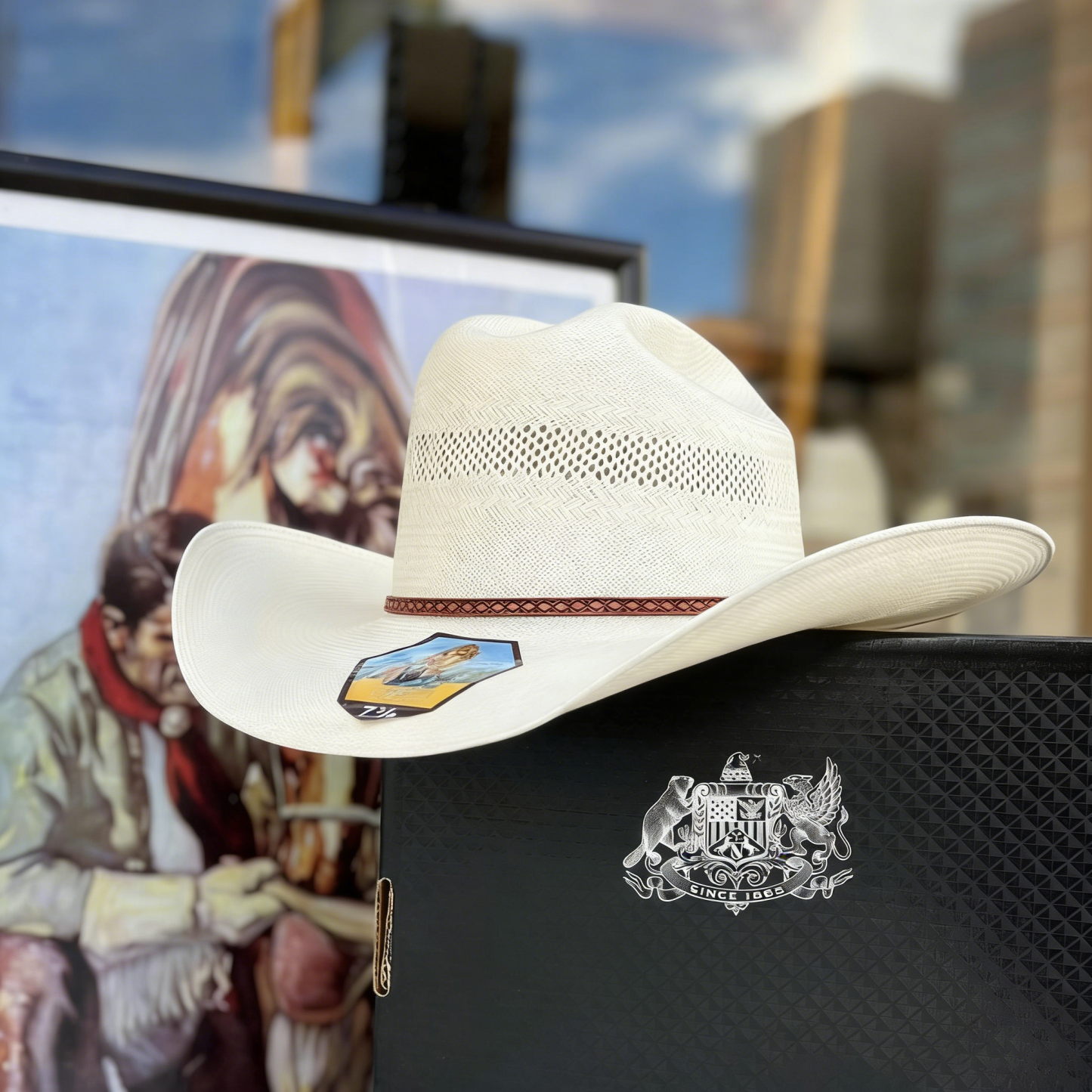 Lightweight beige woven denim hat