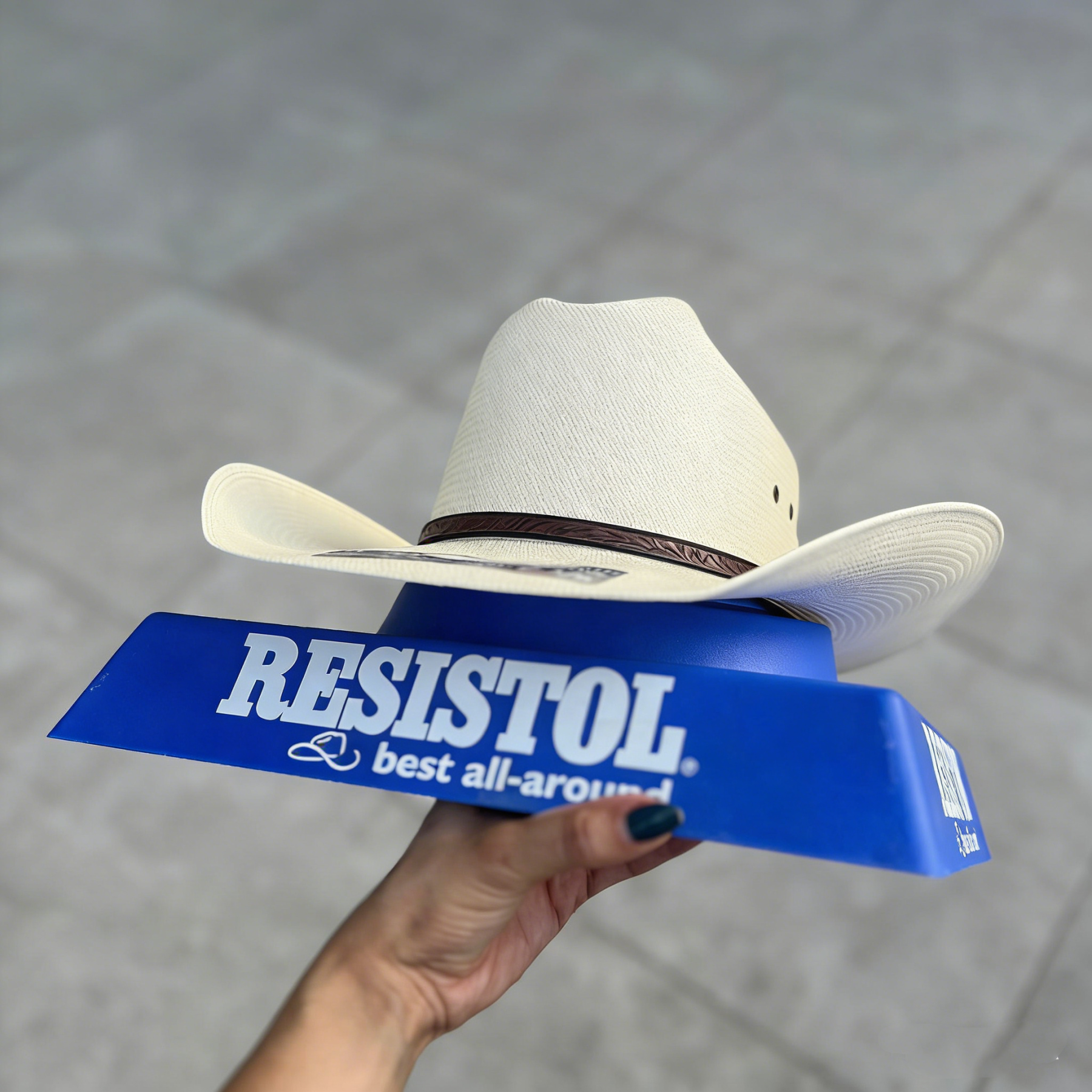 Cream straw cowboy hat