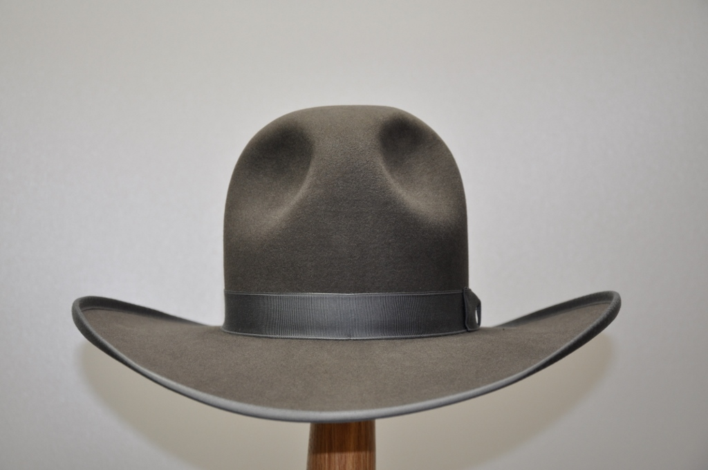 Dark gray high-density wool felt wide-brim hat