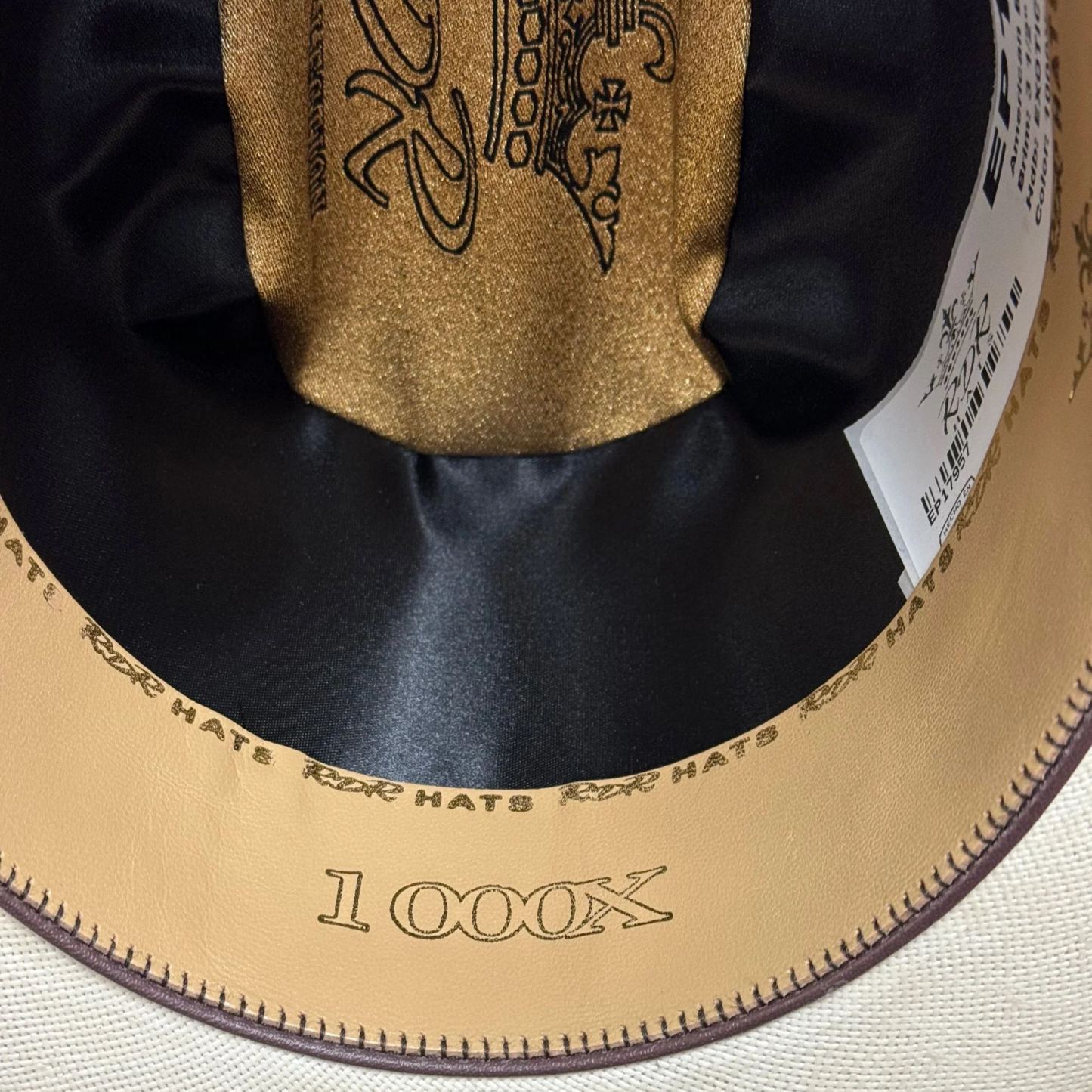 SOMBRERO RDR PREMIUM 1000X COPA ALTA NATURAL 3 1/2