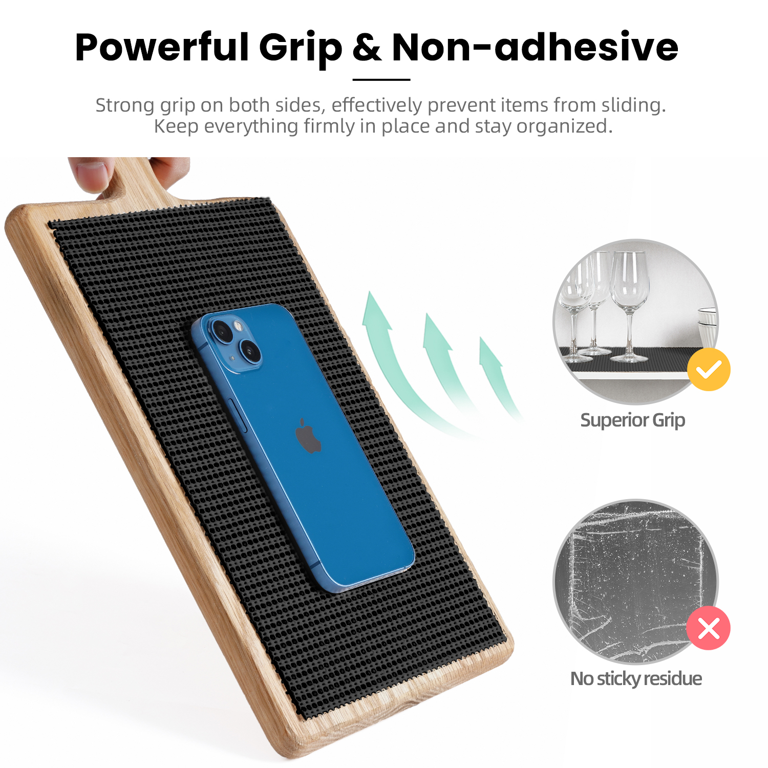 BAGAIL Drawer and Shelf Liner,  Non-Adhesive Shelf Liners for Kitchen Cabinets, Thick Strong Grip Liners for Desk, Shelves, Bathroom Drawers, Cabinet Protection