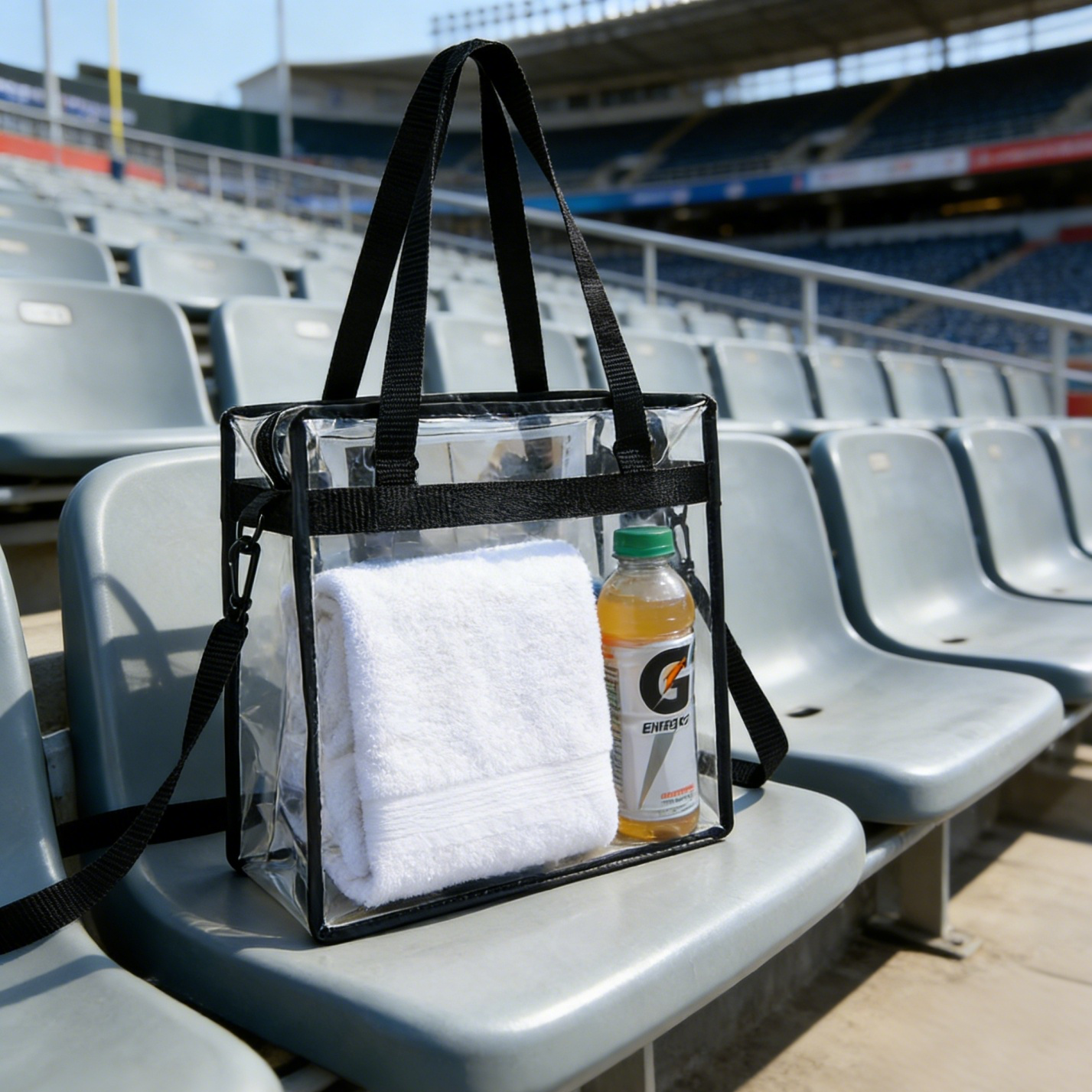 Clear bags Stadium Approved Clear Tote Bag with Zipper Closure Crossbody Messenger Shoulder Bag with Adjustable Strap