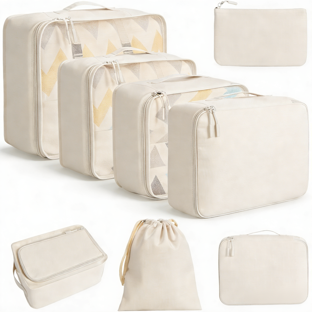 Packing Cubes Luggage Packing Organizers with laundry bag and shoe bag (8Set)