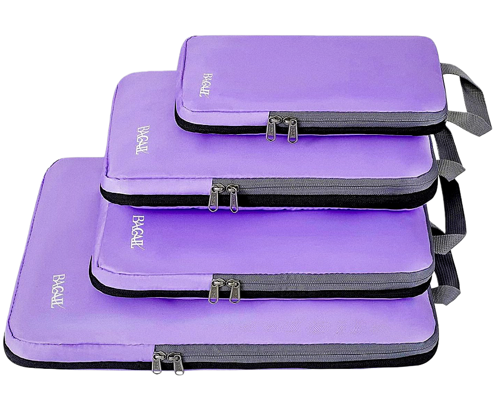 4 Set Compression Packing Cubes Travel Expandable Packing Organizers