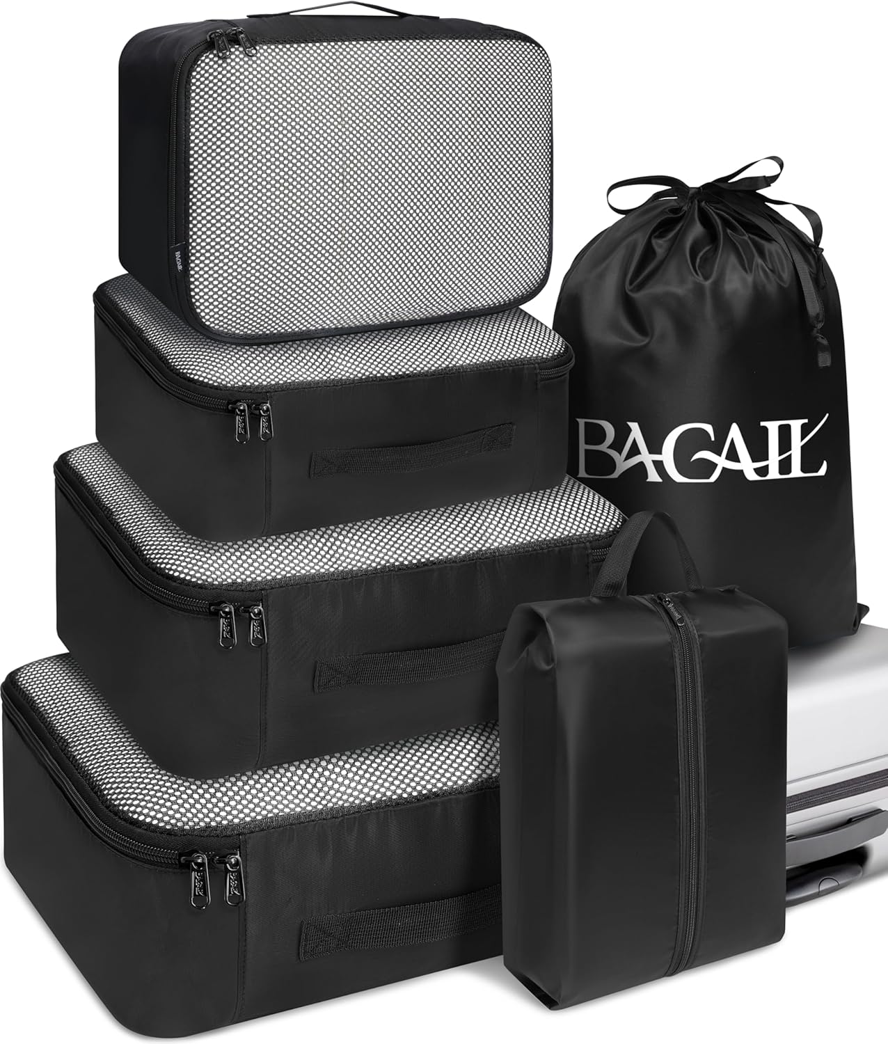 BAGAIL 6 Set Packing Cubes Luggage Packing Organizers for Travel Accessories