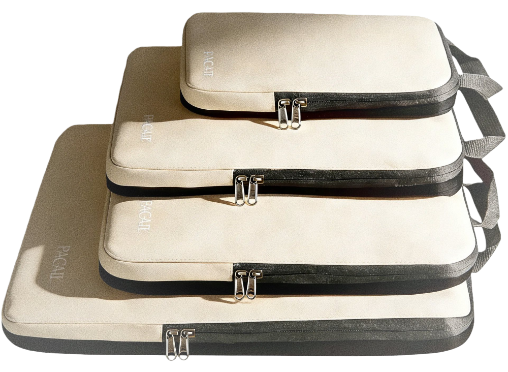 4 Set Compression Packing Cubes Travel Expandable Packing Organizers