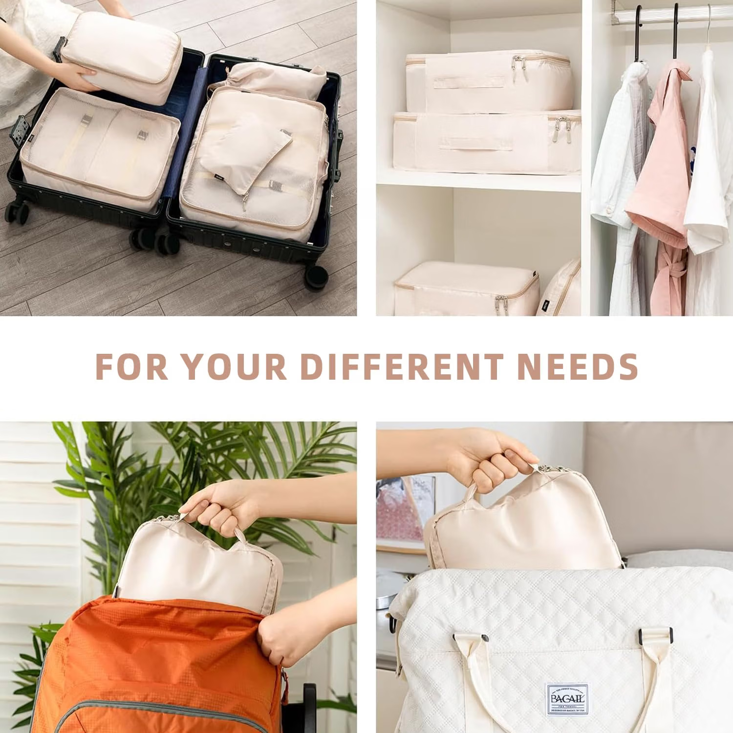Organizers used in suitcases, closets, backpacks and weekender bags