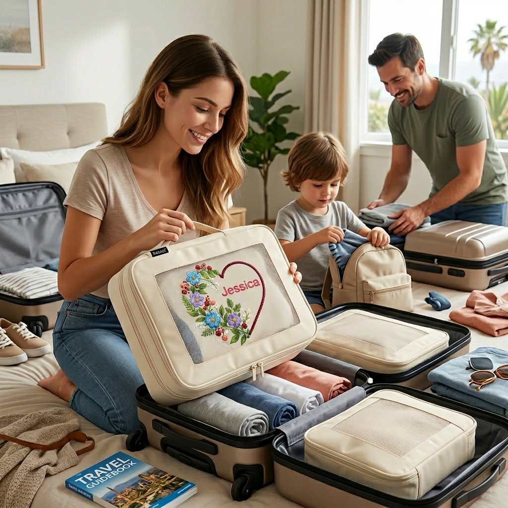 Bagail Personalized Packing Cubes - Custom Text & Image Luggage Organizers