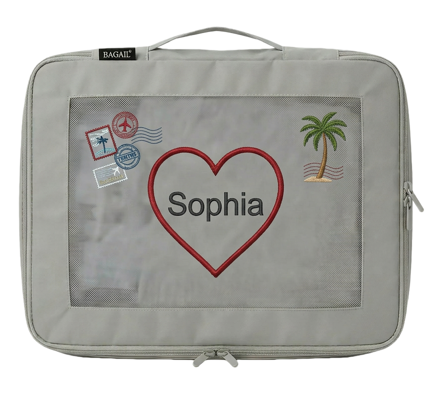 Bagail Personalized Packing Cubes - Custom Text & Image Luggage Organizers