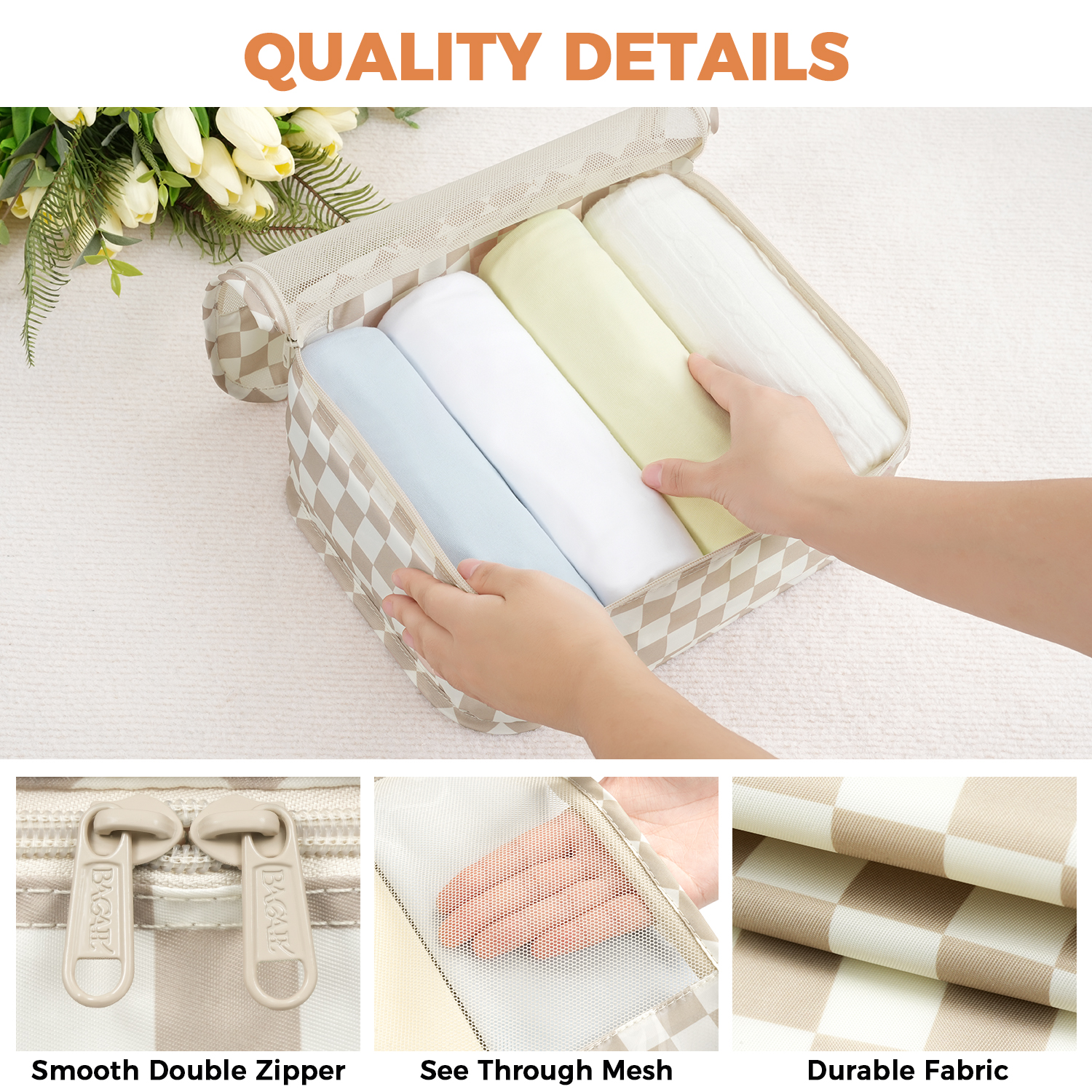 9 Set Label Packing Cubes with Packing List Luggage Packing Organizers for Travel Accessories