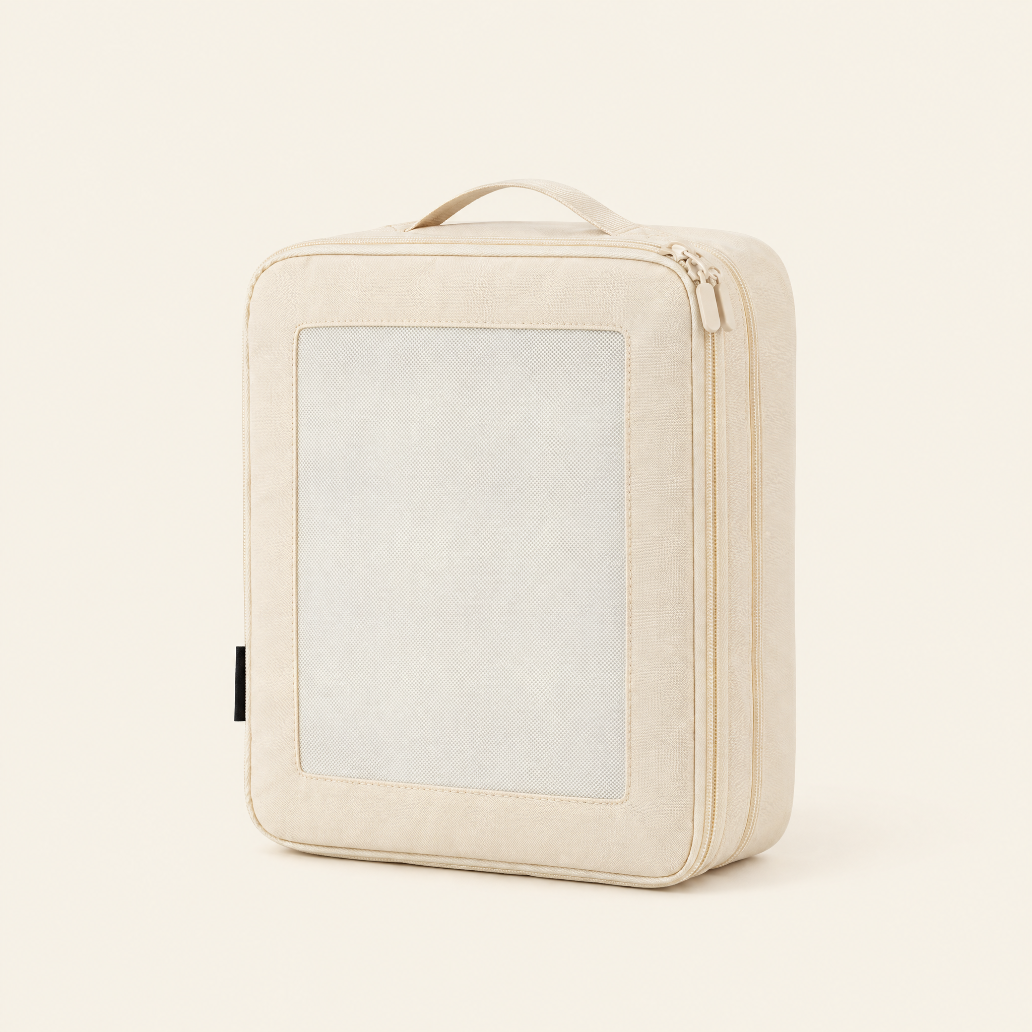 Medium beige packing cube, 28 &times; 20 &times; 10 cm, for clothing