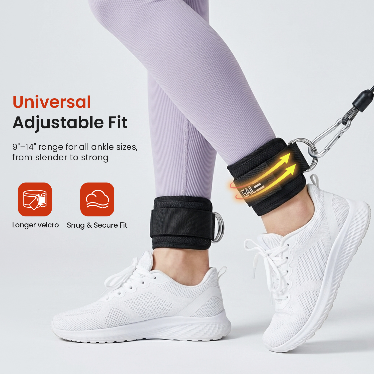 BAGAIL Ankle Straps for Cable Machines (2 Pack), Women Kick Back Cuffs