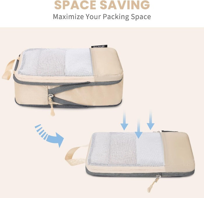 6 Set Ultralight 70D Compression Packing Cubes with Laundry Bag Bagail