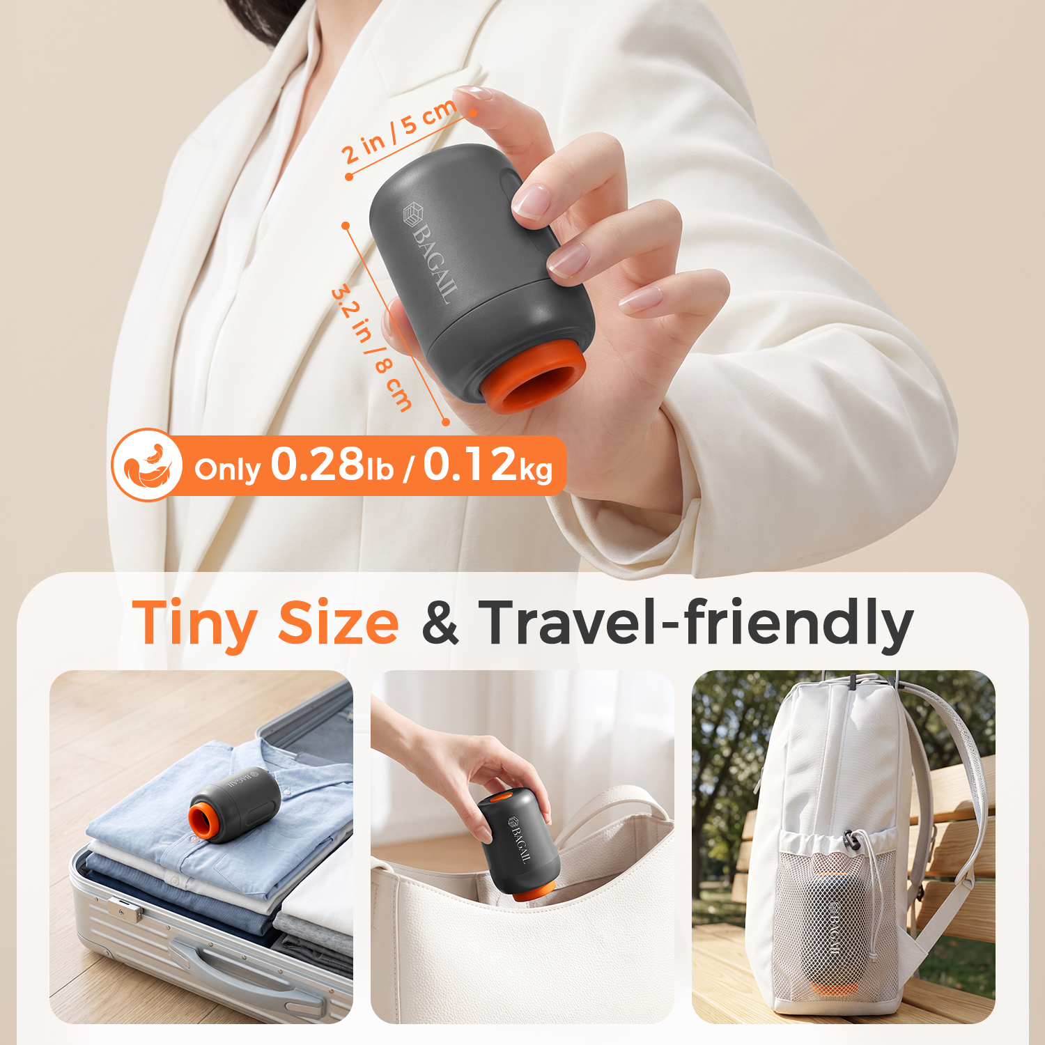 BAGAIL Vacuum Storage Bags with Cordless Pump, Travel Compression