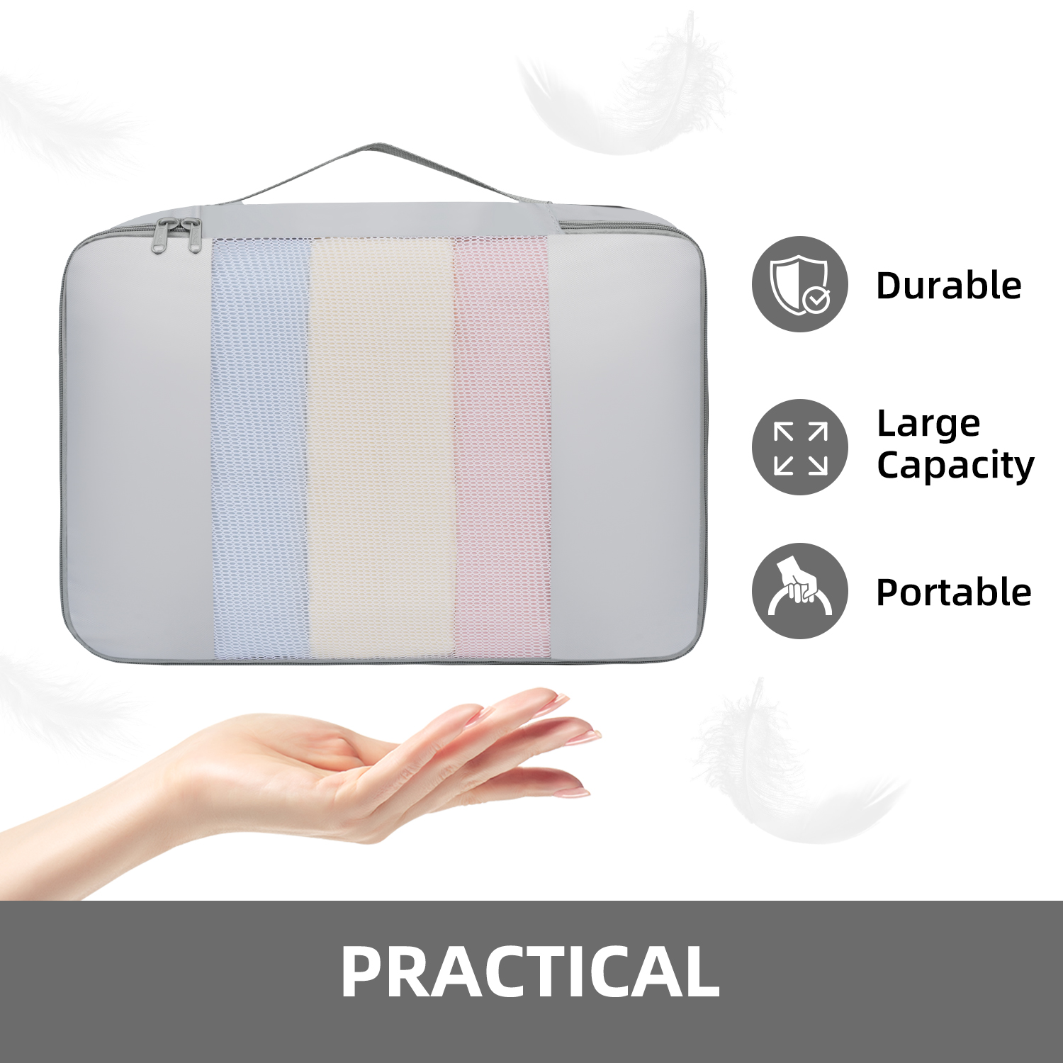 6 Set middle MeshPacking Cubes Various Sizes Packing Organizer for Travel Accessories Luggage Carry On Suitcas