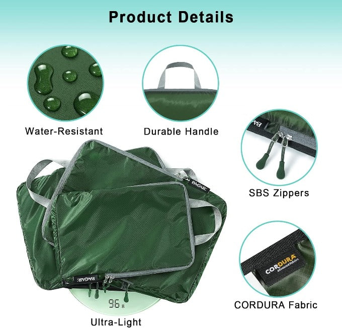 6 Set  30D Ultralight Compression Packing Cubes Packing Organizer with Shoe Bag for Travel Accessories Luggage suitcase backpack Bagail STORAGE_BAG
