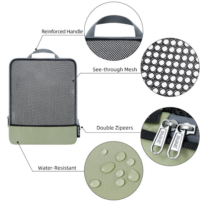 6 Set Compression Packing Cubes Travel Accessories Expandable Packing Organizers Bagail