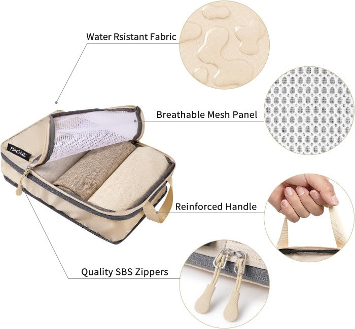 6 Set Ultralight 70D Compression Packing Cubes with Laundry Bag Bagail