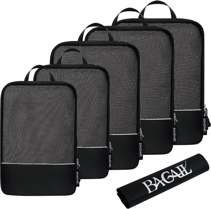 6 Set Ultralight 70D Compression Packing Cubes with Laundry Bag Bagail