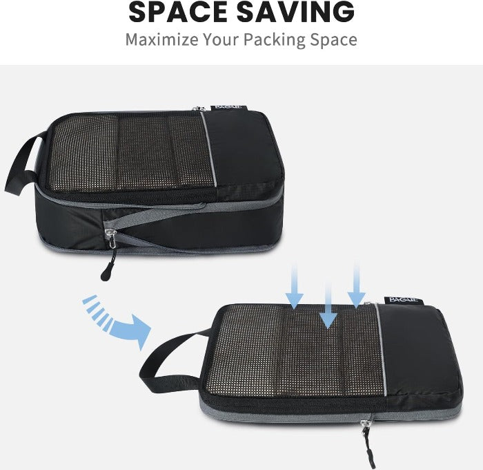 6 Set Ultralight 70D Compression Packing Cubes with Laundry Bag Bagail