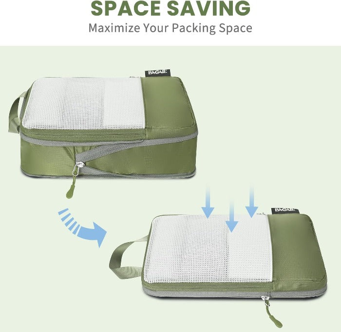 6 Set Ultralight 70D Compression Packing Cubes with Laundry Bag Bagail