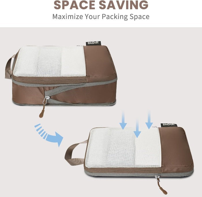 6 Set Ultralight 70D Compression Packing Cubes with Laundry Bag Bagail