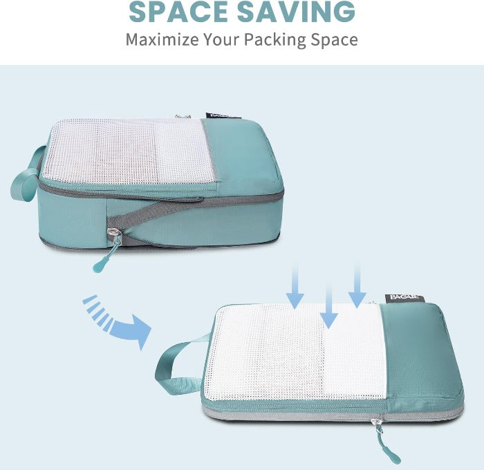 6 Set Ultralight 70D Compression Packing Cubes with Laundry Bag Bagail