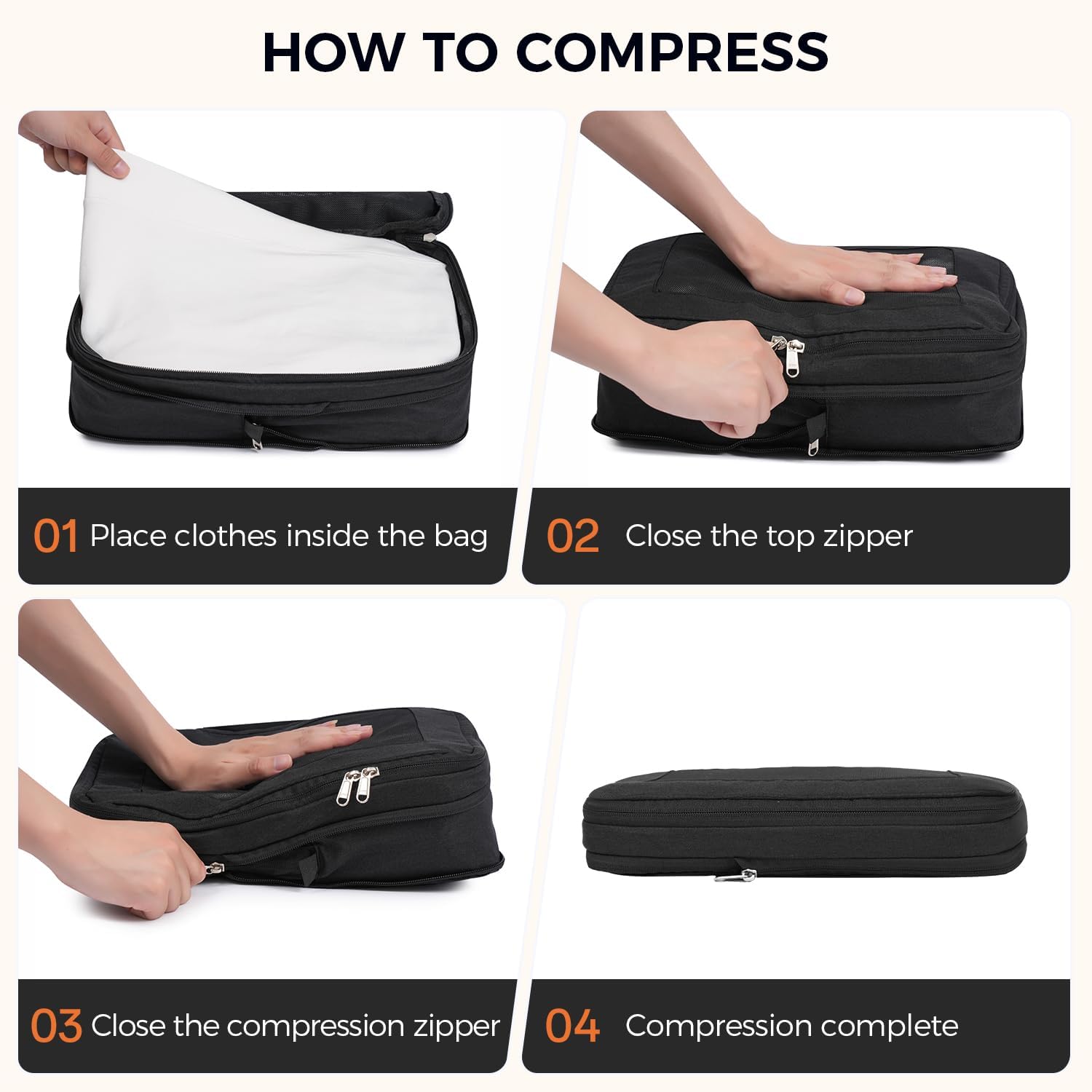 BAGAIL 8 Set Compression Packing Cubes-BAGAIL