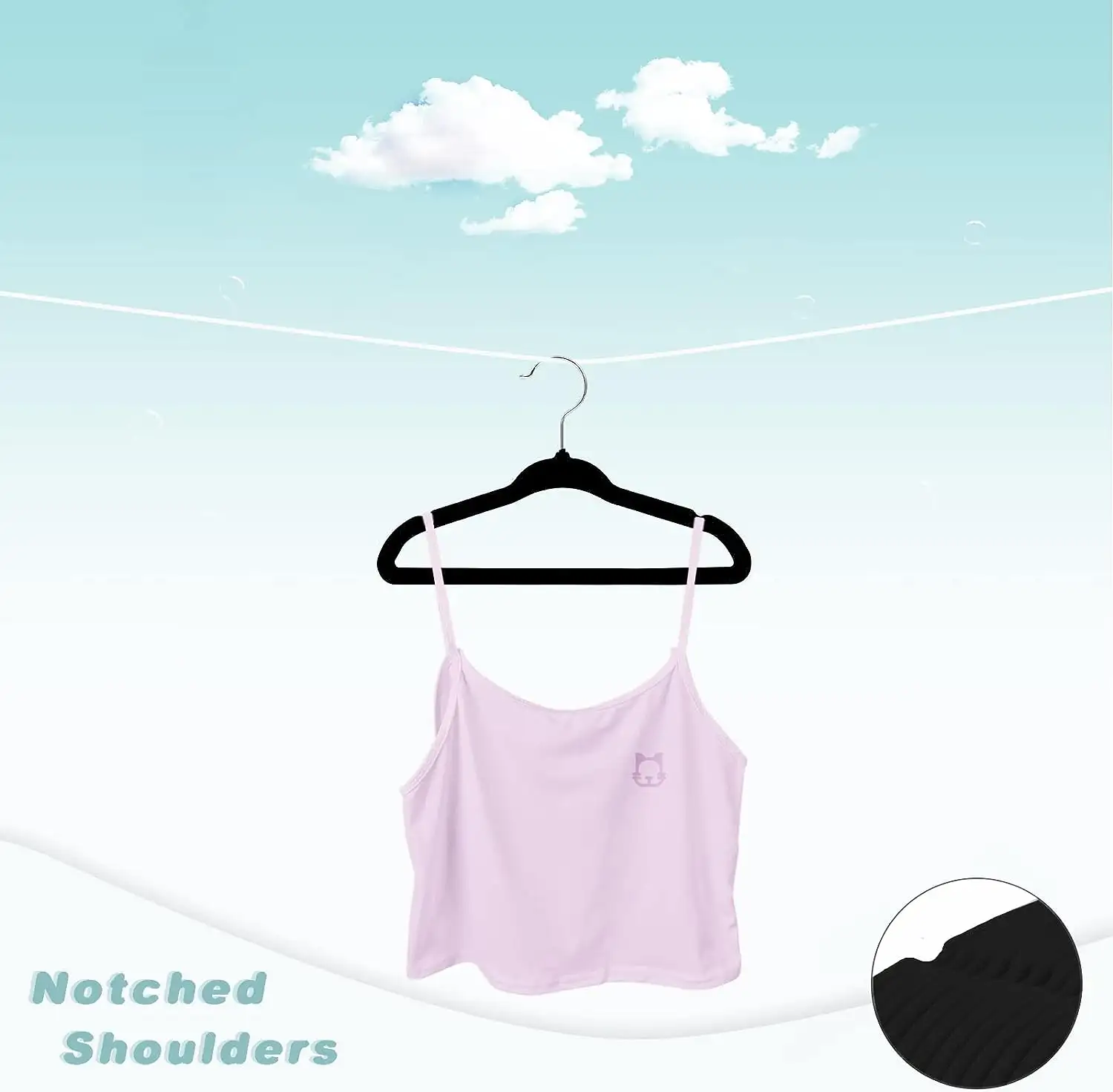 Non-slip children's clothes hangers for infants and toddlers, perfect for organizing baby clothing and keeping it secure.