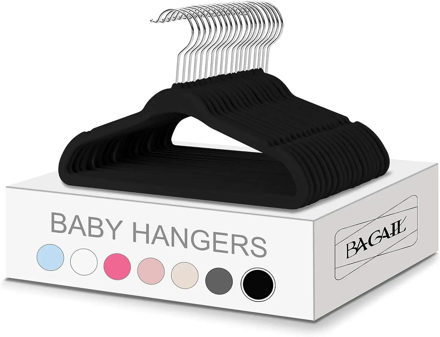 Non-slip children's clothes hangers for infants and toddlers, perfect for organizing baby outfits and keeping them secure.