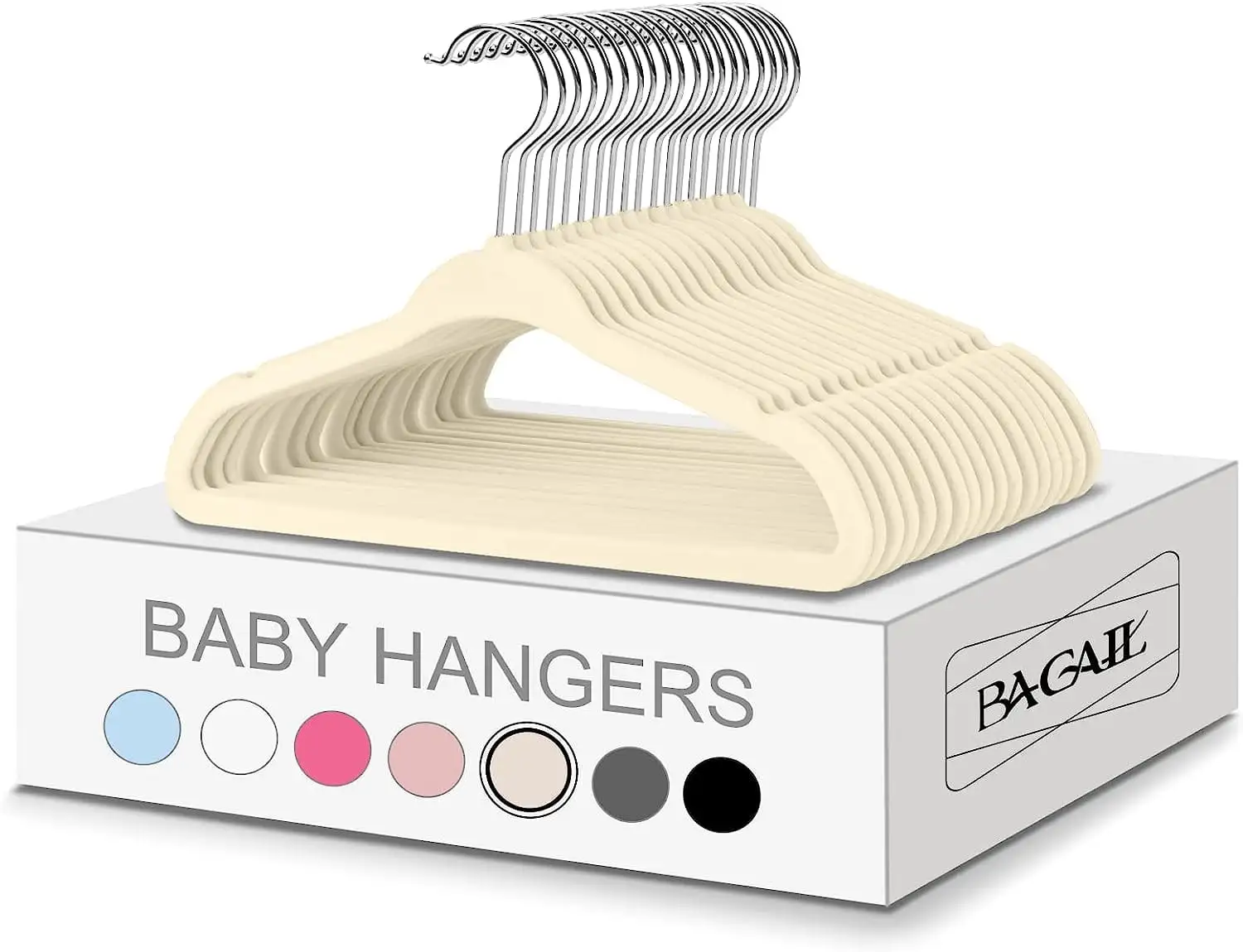 Non-slip children's clothes hangers for infants and toddlers, perfect for organizing and securing baby outfits.